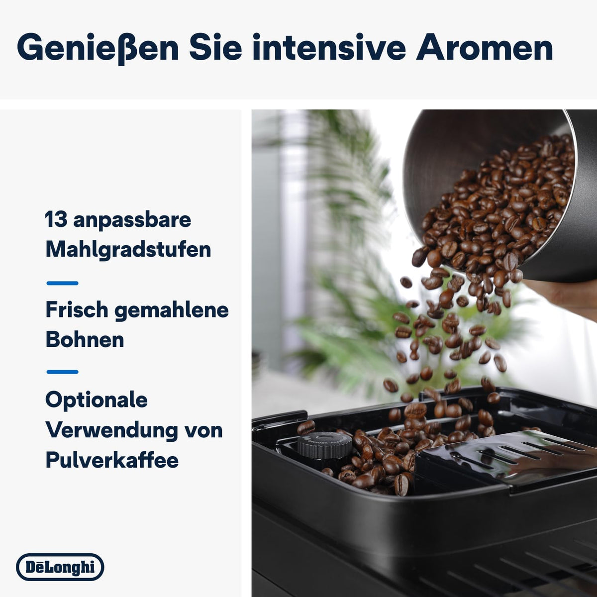 De'Longhi Magnifica Evo Next ECAM312.80.TB, Kaffeevollautomat mit 13 Getränken (Cappuccino, Espresso, Latte Macchiato), 2,4'' TFT Farbdisplay, LatteCrema Milchsystem, 2-Tassen-Funktion, Titan