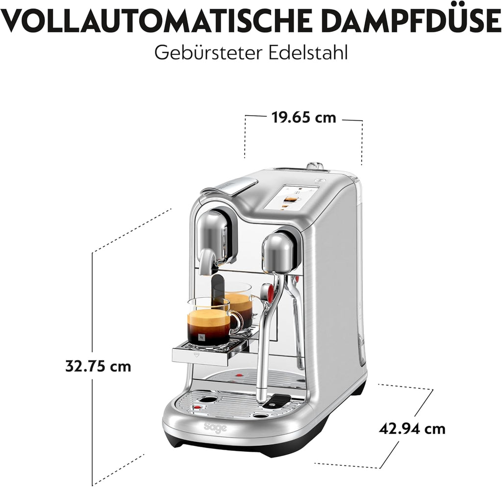 Nespresso Creatista Pro Kaffeemaschine von Sage, Edelstahl, Brushed Stainles Steel