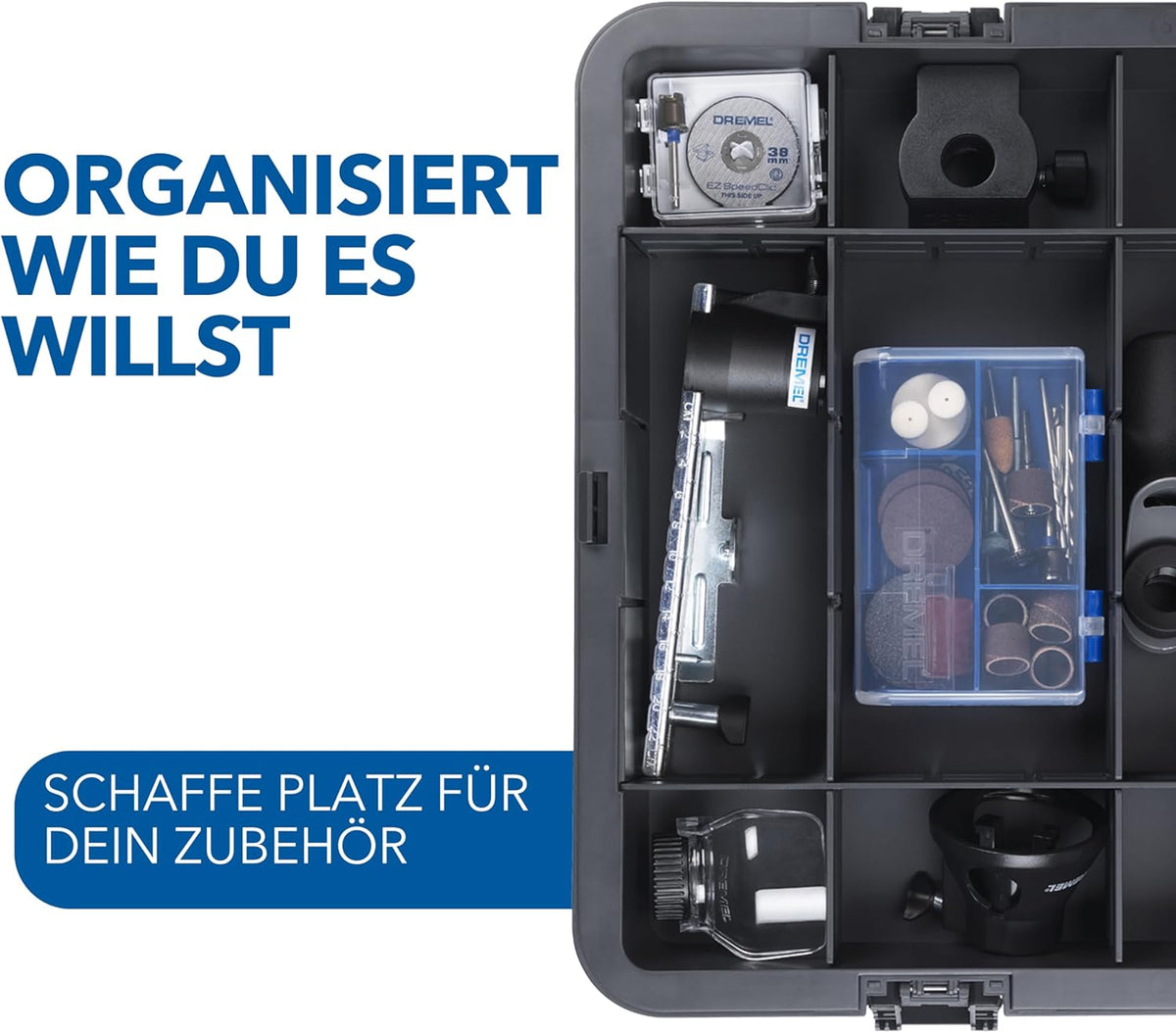 Dremel 4250 Multitool 175W, variable Drehzahl 5.000-35.000 U-min, Multitool-Kit mit 6 Aufsätzen, 1 Dremel BOX, 128 Zubehörteile zum Schneiden, Gravieren, Schleifen, Schärfen, Bohren, Fräsen