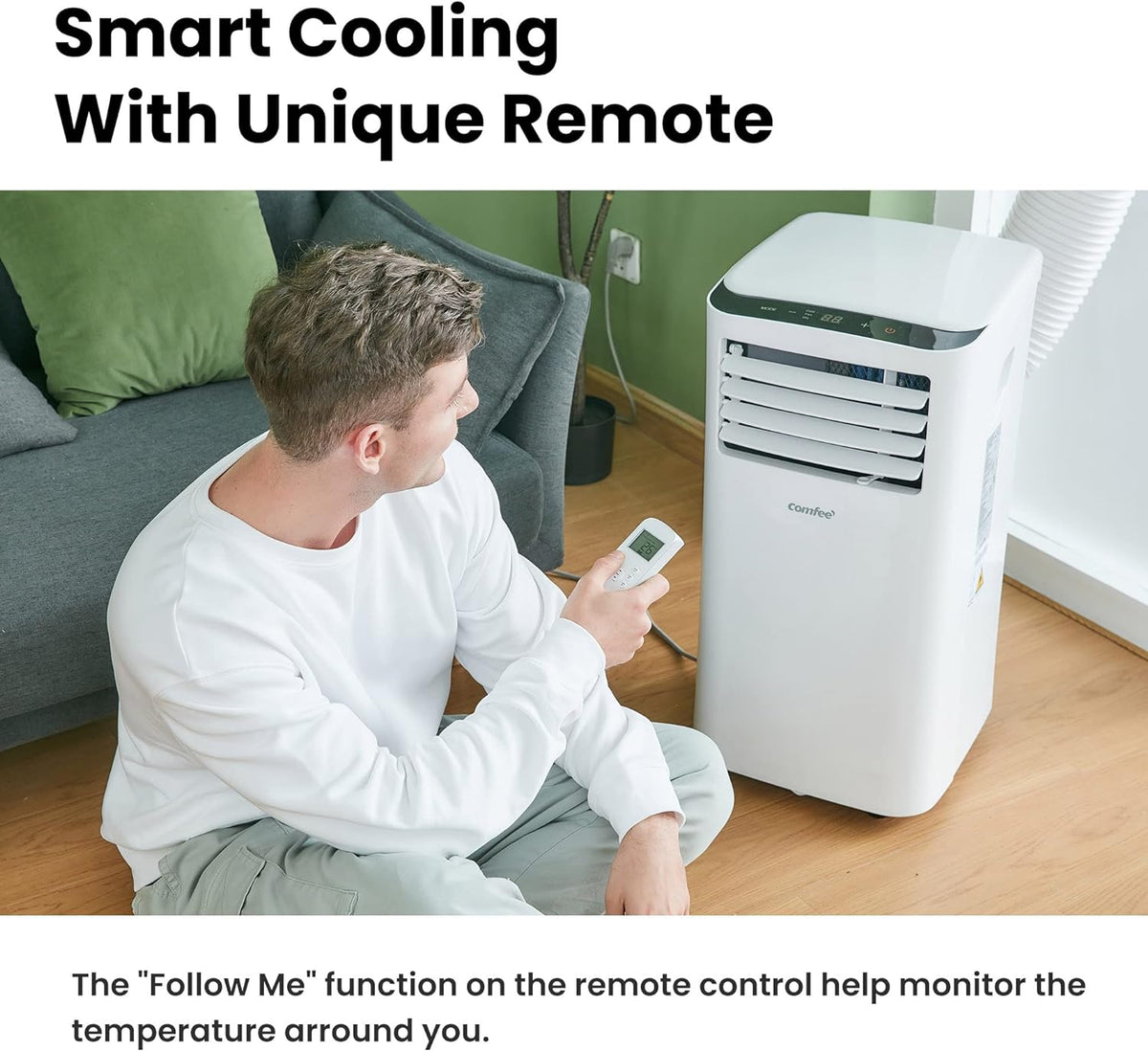 Comfee Mobiles Klimagert Easy Cool 2.0, 7000 BTU 2,0kW, Kühlen&Ventilieren&Entfeuchten, Raumgre bis 68m(25ãŽ?, APP-Steuerung/Alexa/Google Home/IFTTT, Mobile Klimaanlage mit Abluftschlauch
