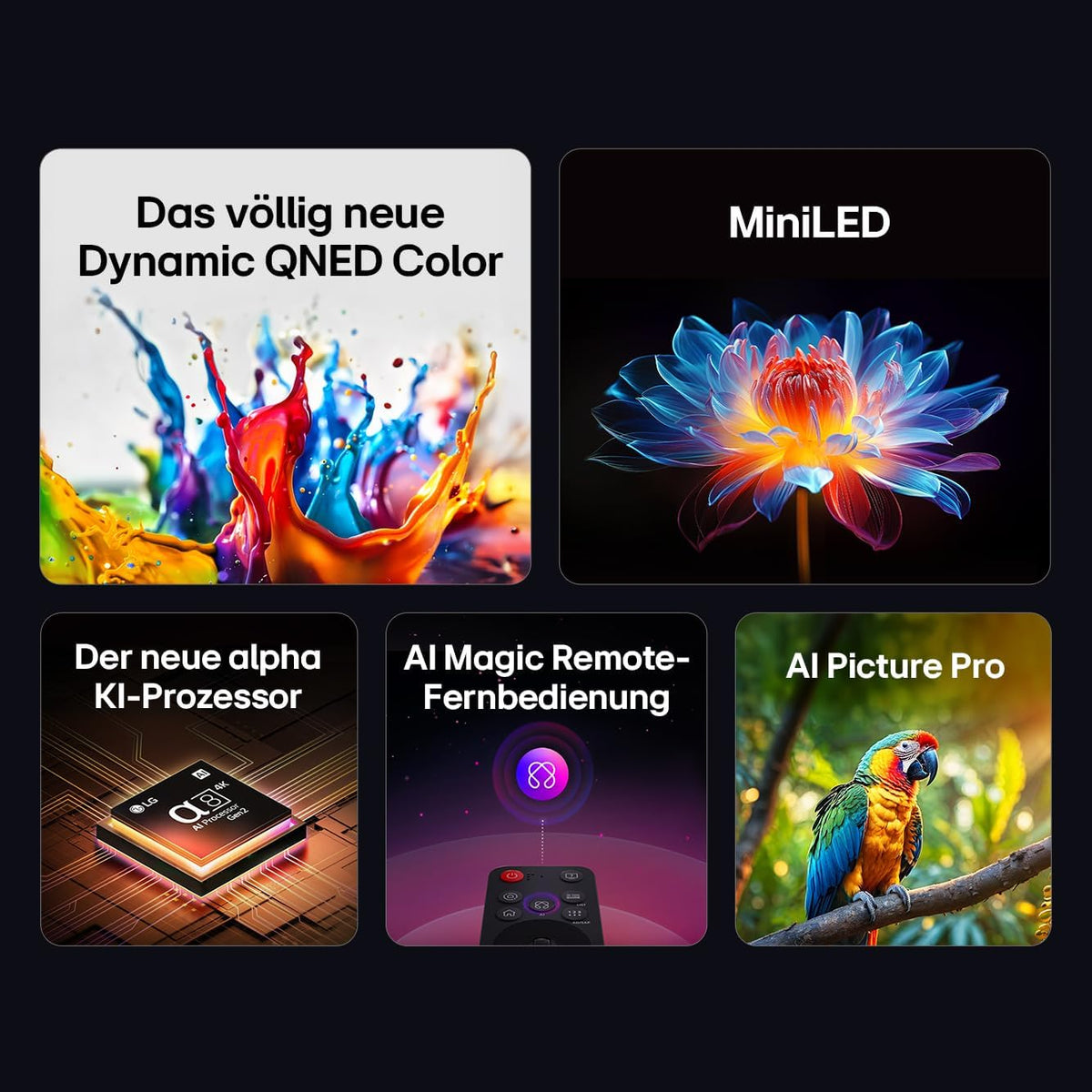 LG 55QNED86A6A TV 55 Zoll (139 cm) 4K QNED evo AI TV (α8 Gen2 4K AI Prozessor, webOS 25, 120Hz) Modelljahr 2025