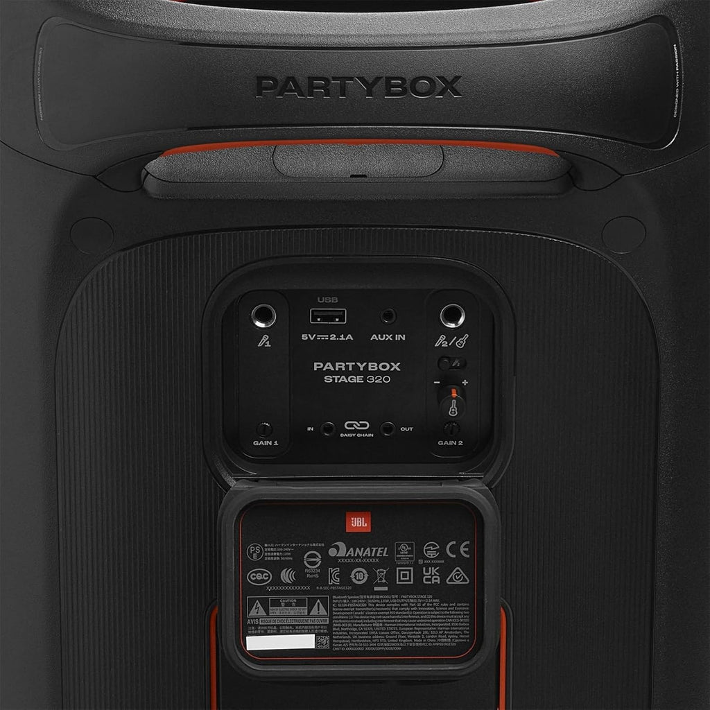 JBL Partybox Stage 120 in Schwarz â€?Tragbare Bluetooth-Lautsprecher-Box mit JBL Pro Sound, Lichtshow, KI-Sound-Boost und Teleskopgriff â€?12 h Laufzeit