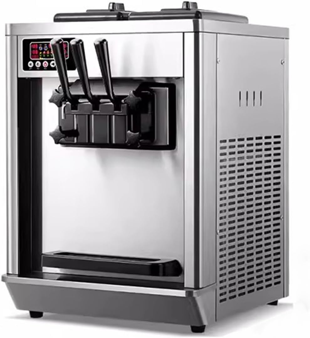 Eismaschine 22â€?0 l/h Softeismaschinen, kommerzieller Tricolor-Desktop-Automat for Einfrieren von süßen Eistüten Eismaschine für Haushalt