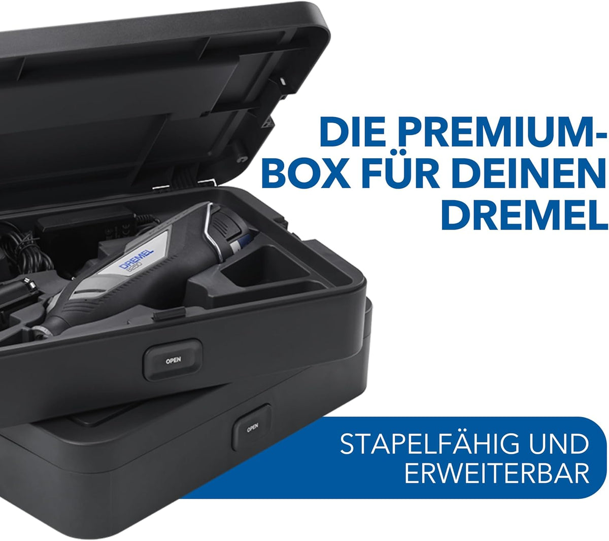 Dremel 4250 Multitool 175W, variable Drehzahl 5.000-35.000 U-min, Multitool-Kit mit 6 Aufsätzen, 1 Dremel BOX, 128 Zubehörteile zum Schneiden, Gravieren, Schleifen, Schärfen, Bohren, Fräsen