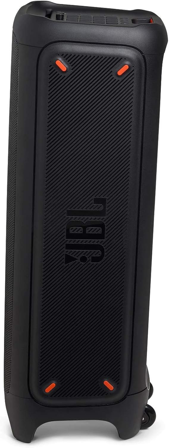 JBL PartyBox 710 - Schwarz â€?Trag - und rollbarer Bluetooth Party-Lautsprecher mit Lichteffekten â€?Spritzwassergeschützte, mobile Musikbox
