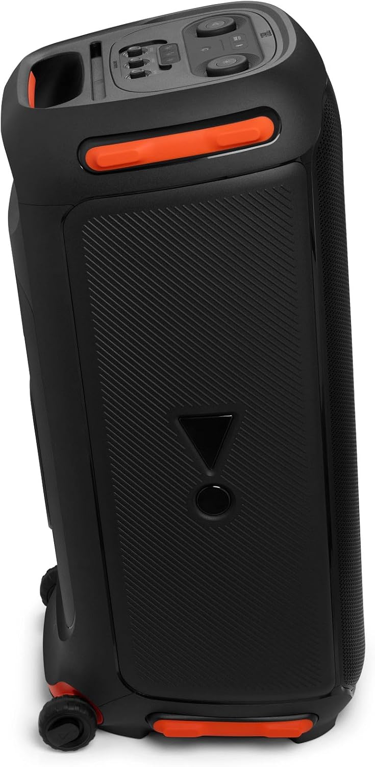JBL PartyBox 710 - Schwarz â€?Trag - und rollbarer Bluetooth Party-Lautsprecher mit Lichteffekten â€?Spritzwassergeschützte, mobile Musikbox