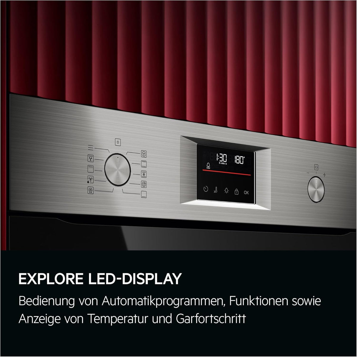 AEG Einbaubackofen â€?Serie 5 Ringheißluft: Gleichmäßige Garergebnisse auf 3 Ebenen â€?Pyrolyse Selbstreinigung â€?25 Automatikprogramme â€?LED-Touchdisplay â€?Schnellaufheizung â€?Schwarz â€?BPE53516AB