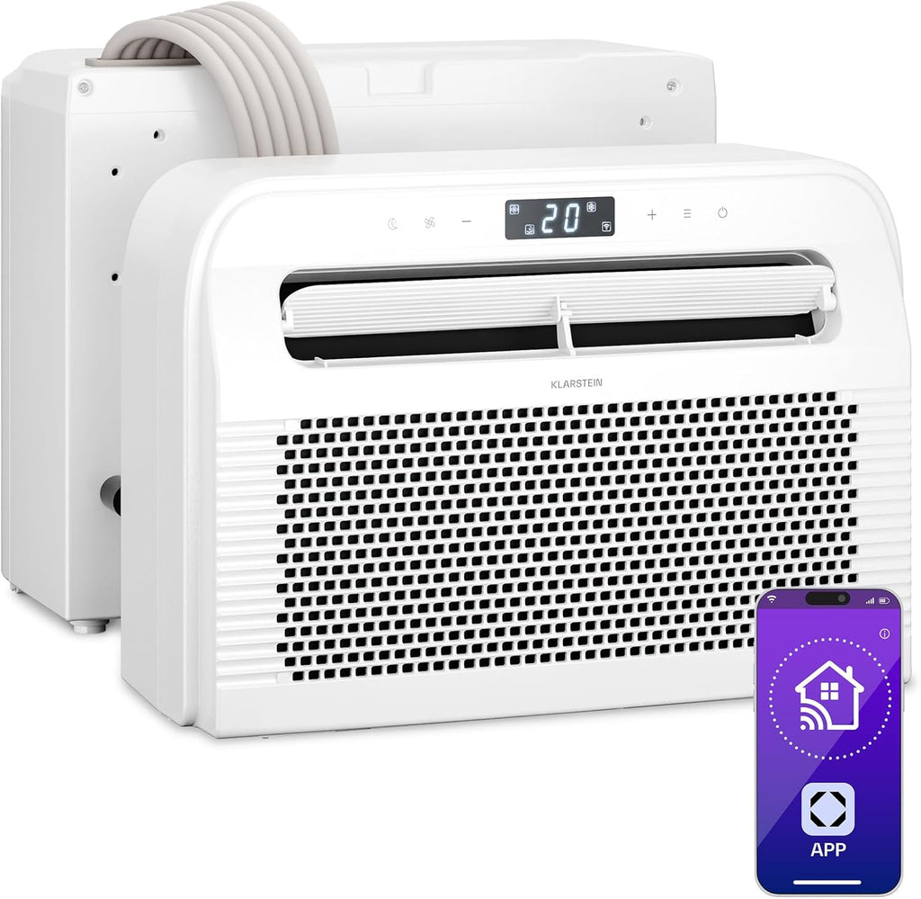 Klarstein Chillavan Mobile Klimaanlage â€?5.000 BTU, Für Räume bis 20 m², 3-in-1: Klimaanlage, Luftentfeuchter & Ventilator, Energieeffizienzklasse A, App-Steuerung, Ideal für Wohnmobile