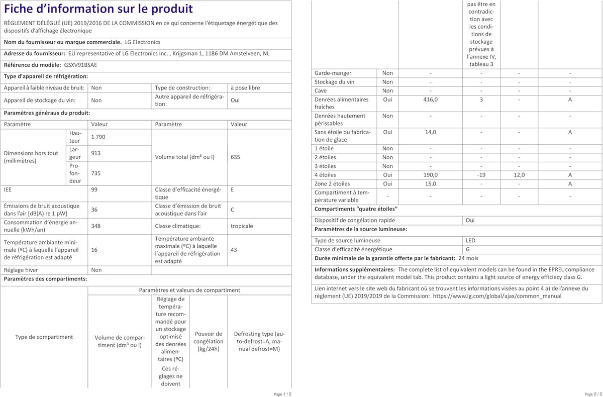LG GSGV81PYLL Side by Side Kühlschrank, Klasse E, 635 L, Instaview, Kühlschrank mit Gefrierfach, Eis-, Crushed Ice- Wasserspender, Total NoFrost, Smart Inverter Kompressor, Wi-Fi