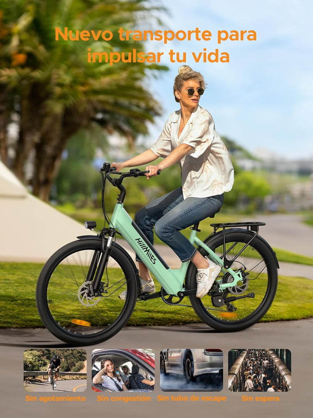 MileCity1 26" E-Bike für Erwachsene, 7 Gang Elektrofahrrad mit Austauschbarem 36V 13Ah Akku, 25 km/h und 80â€?00km Reichweite E-Bike für Städtische Pendler, IP65 Wasserdicht