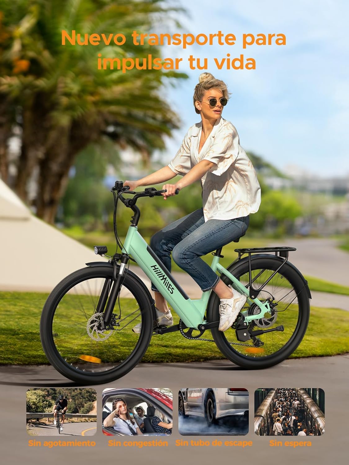 MileCity1 26" E-Bike für Erwachsene, 7 Gang Elektrofahrrad mit Austauschbarem 36V 13Ah Akku, 25 km/h und 80â€?00km Reichweite E-Bike für Städtische Pendler, IP65 Wasserdicht