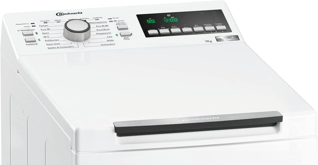 Bauknecht WMT Pro Eco 6ZB Toplader-Waschmaschine / 6 kg / 1200 UpM/Antiflecken-Programm/FreshFinish/ZEN Technology/Startzeitvorwahl/SoftOpening/Kurz 30'/ 15° Green& Clean