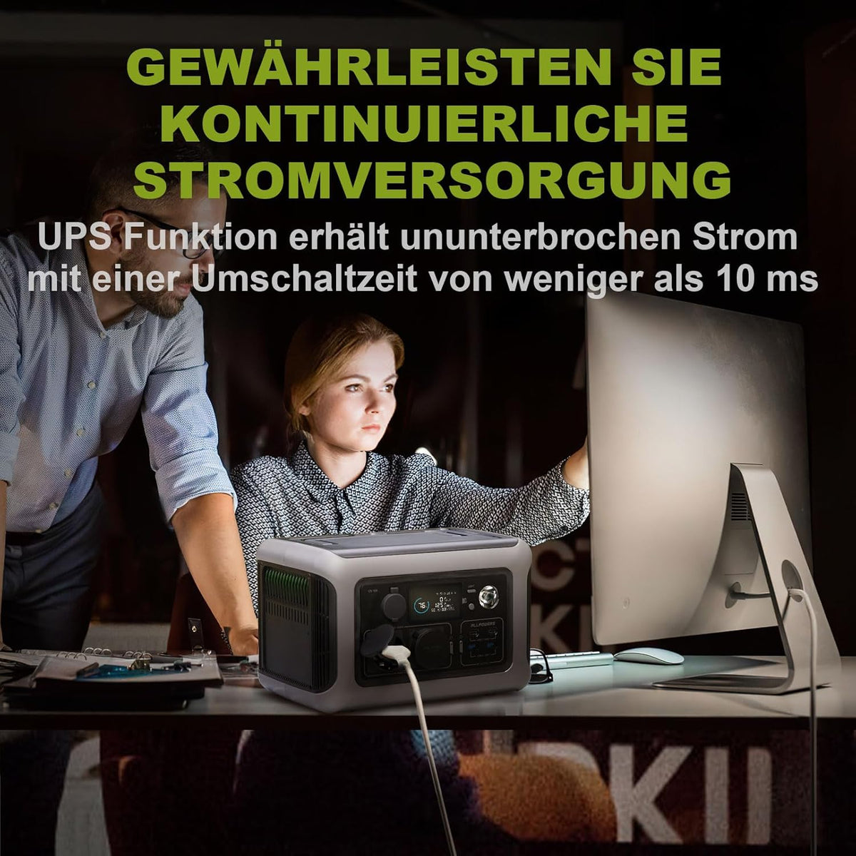 ALLPOWERS R600 Solargenerator, 2x 600W (1200W Spitze) AC Ausgang Tragbare Powerstation mit 2x 100W Solarpanel, 299WH LiFePO4 Batterie, Mobile Stromversorgung für Garten Reise Camping Wohnmobil Notfall