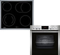 NEFF EDX4P0, Herd-Set bestehend aus E2CCG6AN3 Herd, 60 x 60 cm, Pyrolyse-Selbstreinigung, CircoTherm, LED-Display  und  M13R42N2 Elektrokochfeld, Bräterzone, Edelstahlrahmen