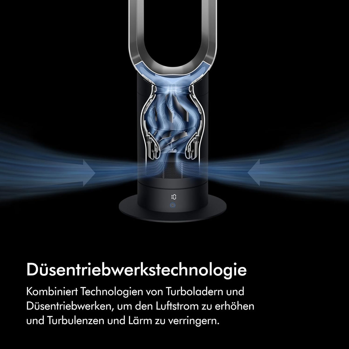 Coolᵀá´?Turmventilator AM07 Air Multiplierâ„?Turmventilator, Leistungsstarker, bladeless Ventilator mit Air Multiplierâ„?Technologie (Weiß/Silber)