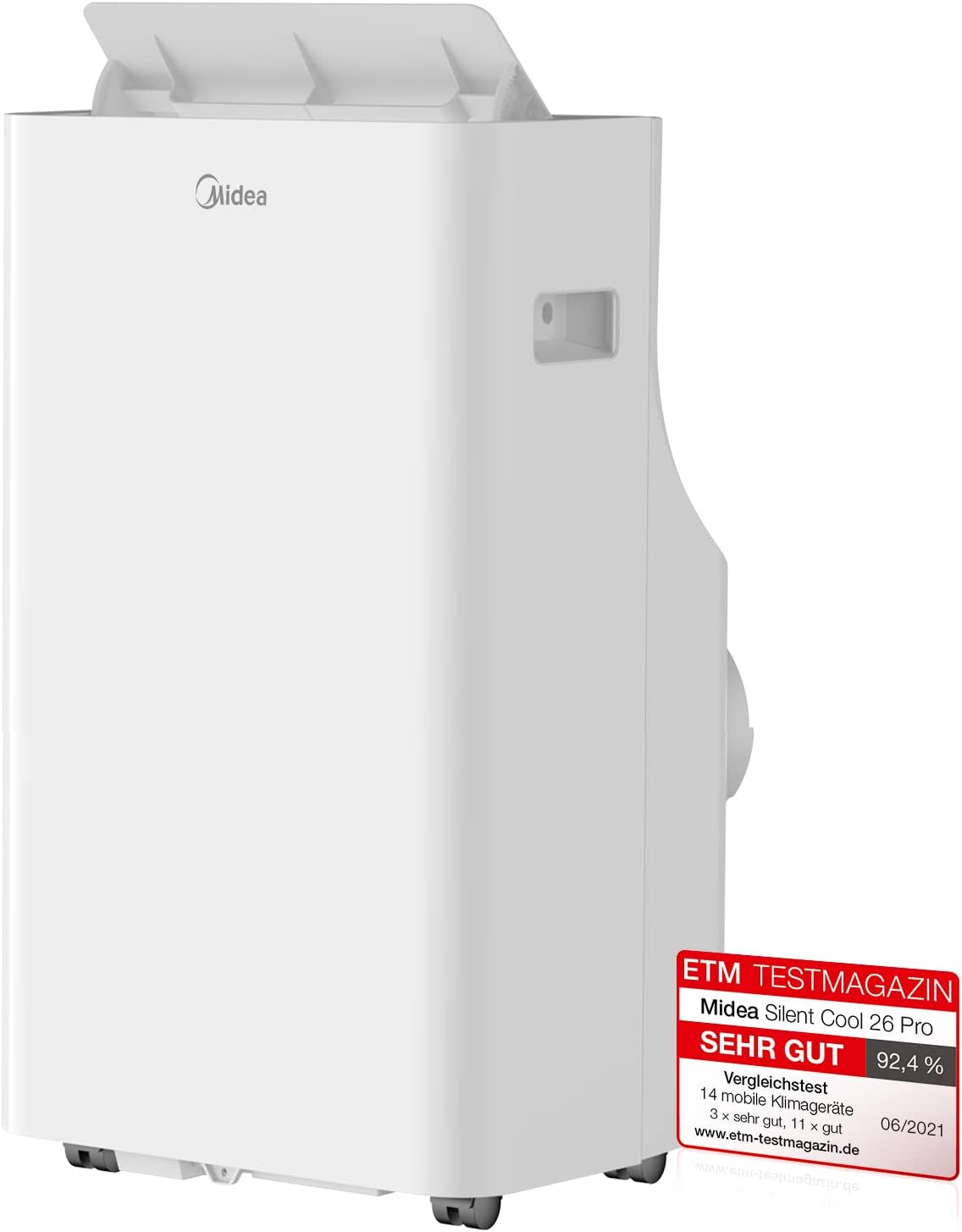 Midea Mobiles Klimagerät Silent Cool 26 Pro WF, 9000 BTU 2,6kW, Kühlen&Ventilieren&Entfeuchten, Raumgröße bis 88m³(33ãŽ?, APP-Steuerung/Alexa/Google Home/IFTTT, Mobile Klimaanlage mit Abluftschlauch