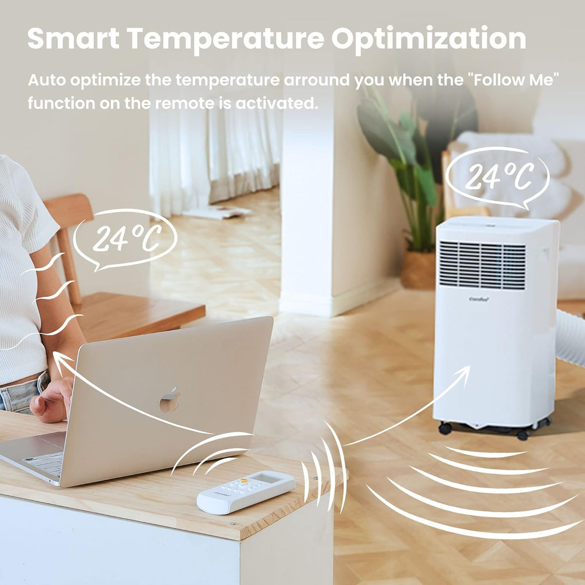 Comfee Mobiles Klimagert Easy Cool 2.0, 7000 BTU 2,0kW, Kühlen&Ventilieren&Entfeuchten, Raumgre bis 68m(25ãŽ?, APP-Steuerung/Alexa/Google Home/IFTTT, Mobile Klimaanlage mit Abluftschlauch
