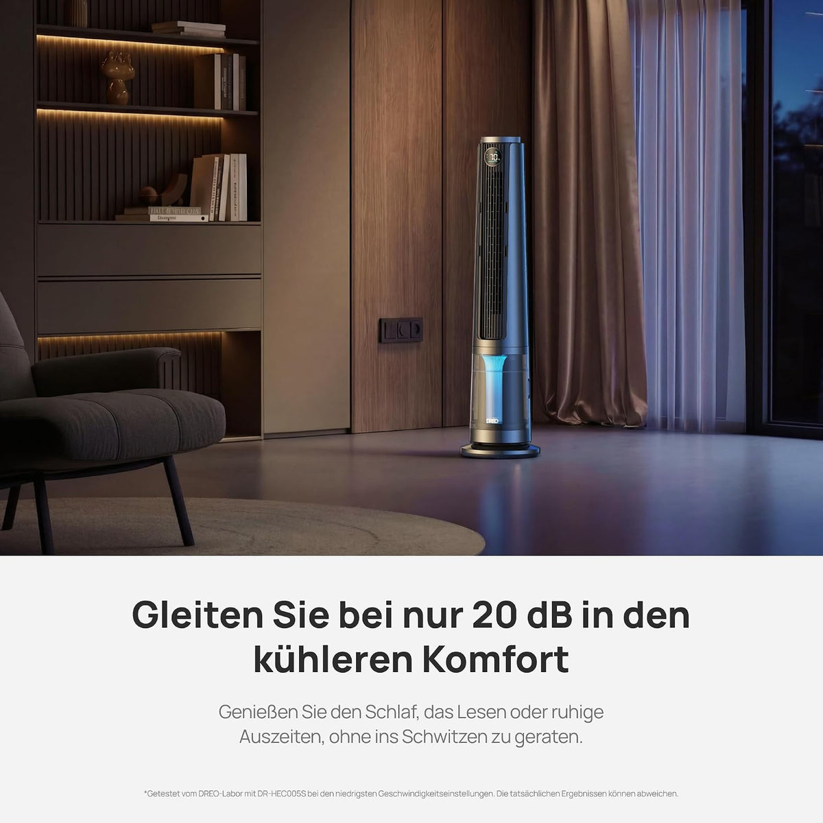 DREO TurboCool Nebelventilator 765S, 3-in-1 Turmventilator mit Ultraschall, WLAN & App-Steuerung, 6 L Tank, 10.4 m/s Luftstrom, 20 dB leiser DC-Motor, 90° Oszillation, 12 Geschwindigkeiten, 4 Modi