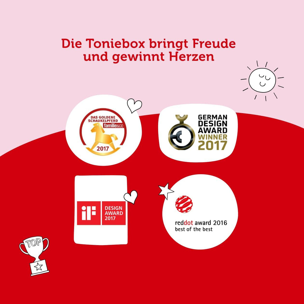 Toniebox Extrapack â€?Toniebox Starterset Blau mit Kreativtonie + 4 x Disney Tierische Helden Hörfiguren, Audioplayer für Hörbücher und Lieder, kabellose Musikbox mit Disney Hörspiel