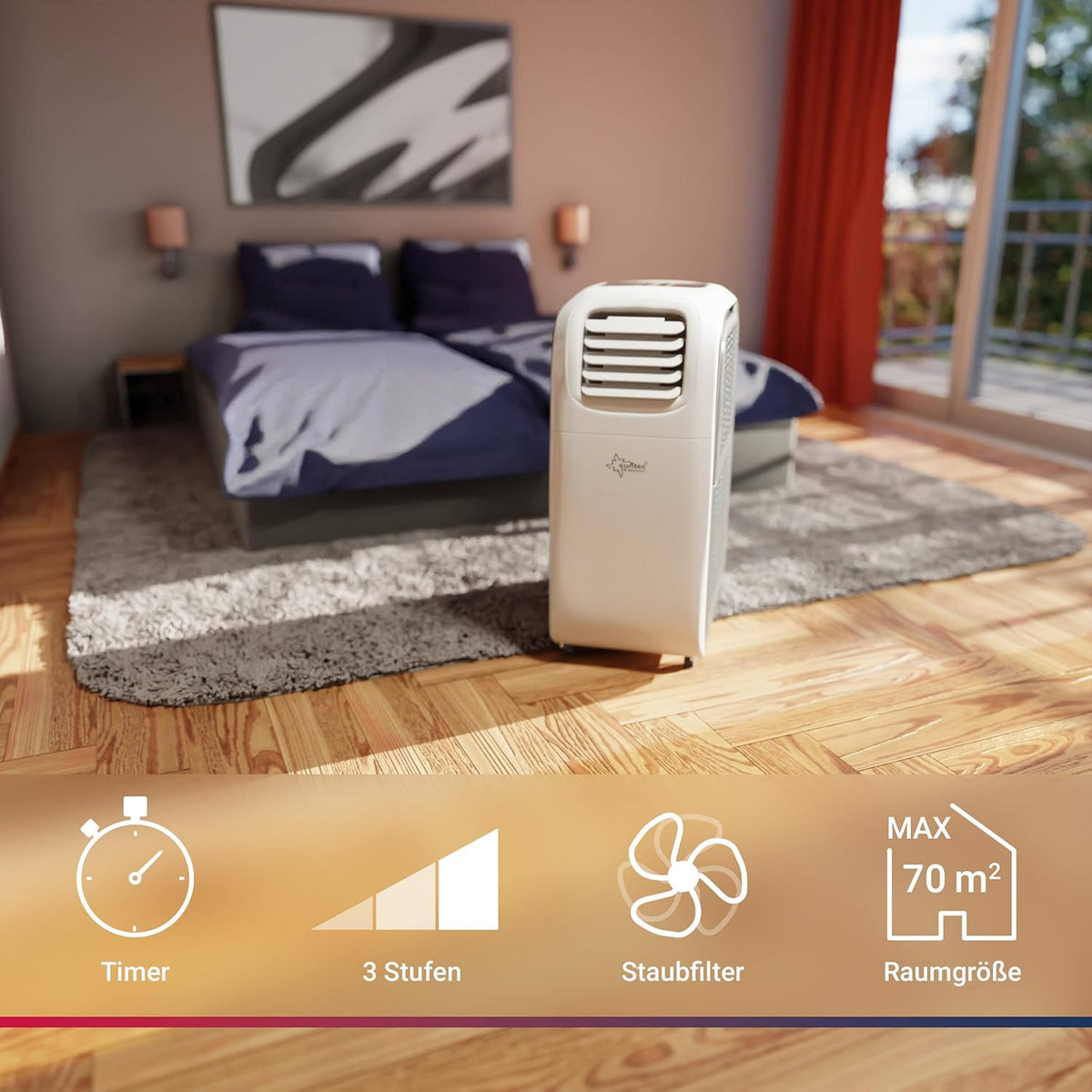 SUNTEC Mobiles Klimagerät Transform 14.000 Eco R290 APP â€?Klimaanlage mobil und leise mit Smart App Steuerung â€?Entfeuchter für Räume bis 70 qm â€?Mobile Kühlung & Heizung für zuhause â€?14.000 BTU