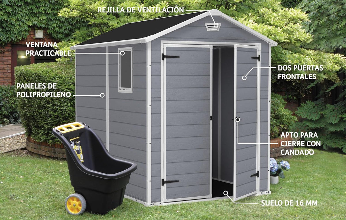 Keter Gerätehaus Manor 6x8 DD, Grau, 7,6 m³