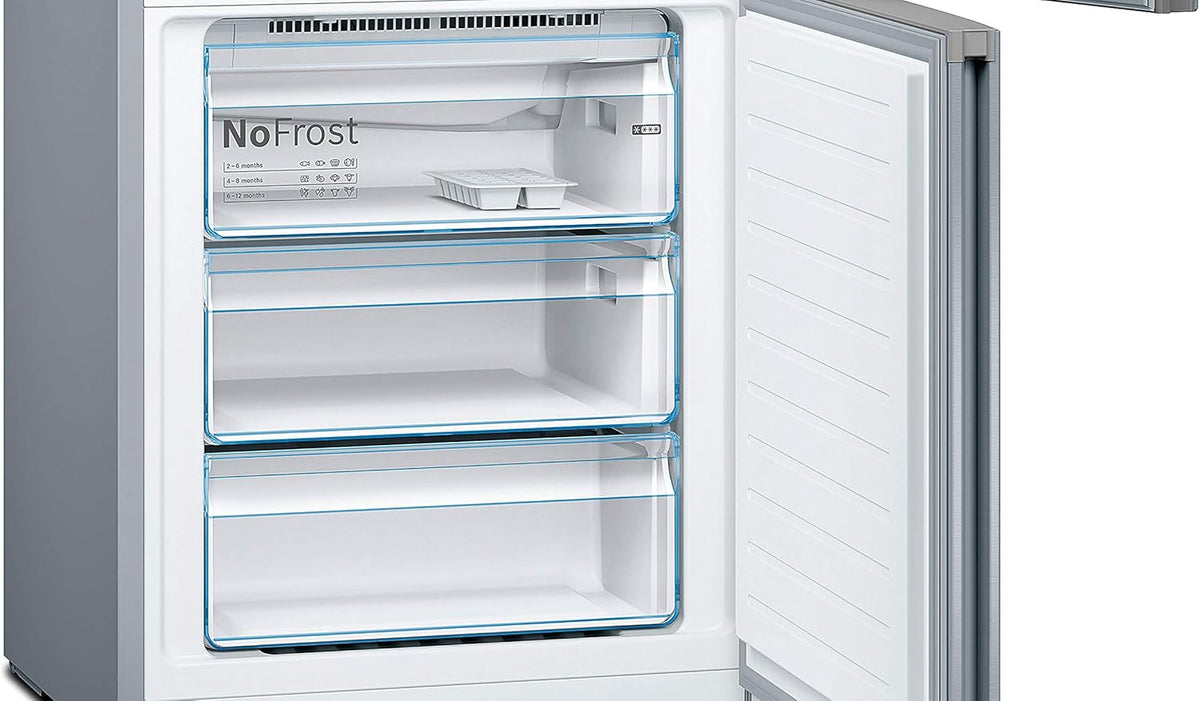 Bosch KGN36NWEA Serie 2 Kühl-Gefrier-Kombination, 186 x 60 cm, 215 L Kühlen & 87 L Gefrieren, NoFrost nie wieder abtauen, LED-Beleuchtung gleichmäßige Ausleuchtung
