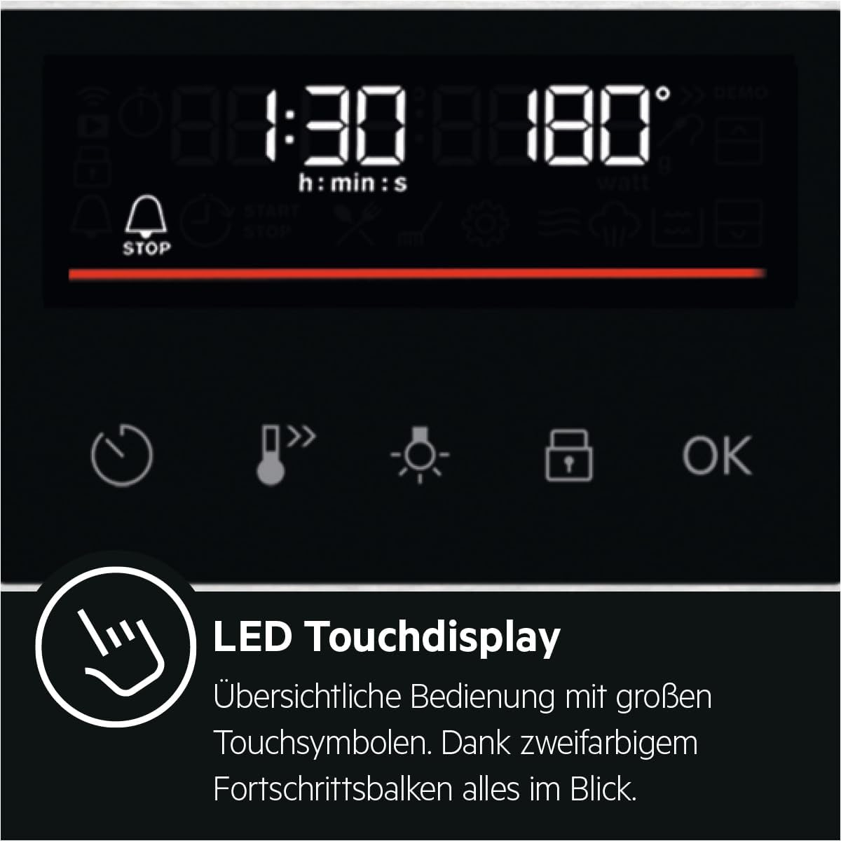 AEG Einbaubackofen â€?Serie 5 Ringheißluft: Gleichmäßige Garergebnisse auf 3 Ebenen â€?Pyrolyse Selbstreinigung â€?25 Automatikprogramme â€?LED-Touchdisplay â€?Schnellaufheizung â€?Schwarz â€?BPE53516AB