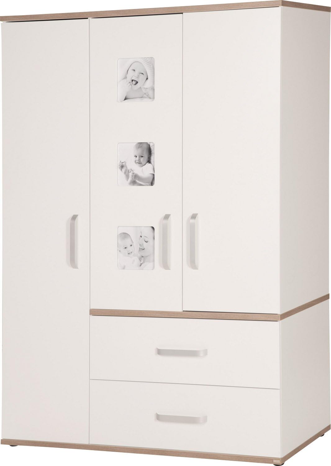 roba Kindermöbelset 'Pia', 3-teilig, inkl. Kinderbett 70x140cm, Wickelkommode, Kleiderschrank, weiß