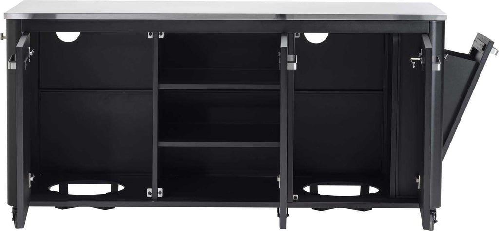 cozze® 180 x 60 x 90cm Outdoor-Tisch - Edelstahl & Schwarz, Mobilität & Stil, Perfekt für Außenbereichs-Events