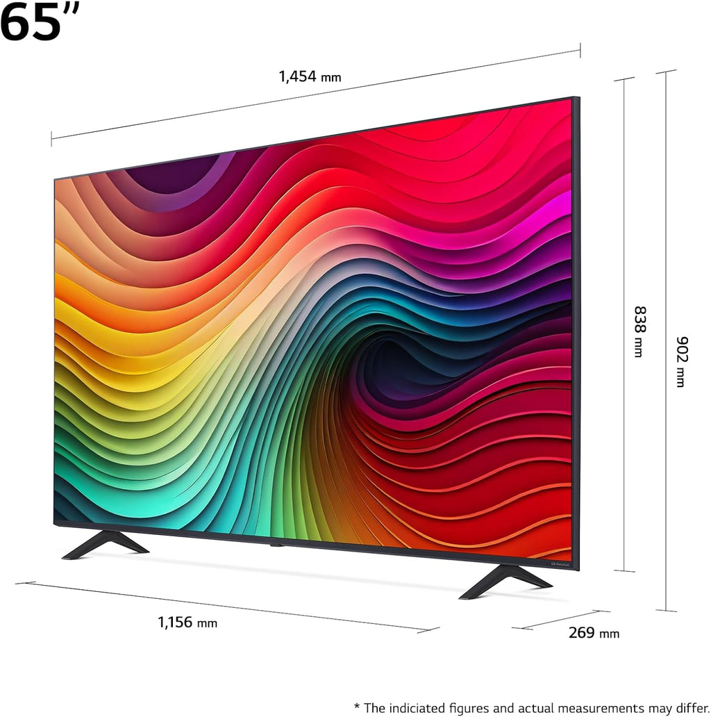 LG 65NANO81T6A TV 65" (165 cm) NanoCell Fernseher (α5 Gen7 4K AI-Prozessor, webOS 24, HDR10, bis zu 60Hz) Modelljahr 2024