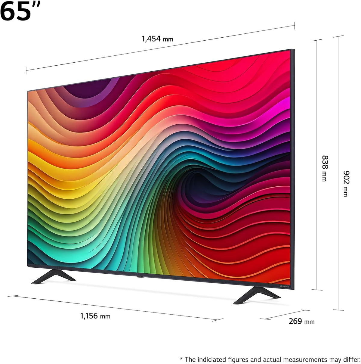 LG 65NANO81T6A TV 65" (165 cm) NanoCell Fernseher (α5 Gen7 4K AI-Prozessor, webOS 24, HDR10, bis zu 60Hz) Modelljahr 2024