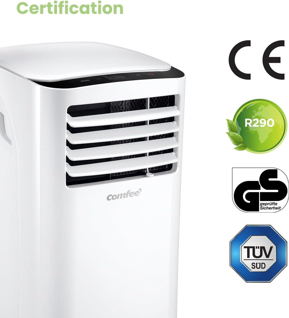 Comfee Mobiles Klimagert Easy Cool 2.0, 7000 BTU 2,0kW, Kühlen&Ventilieren&Entfeuchten, Raumgre bis 68m(25ãŽ?, APP-Steuerung/Alexa/Google Home/IFTTT, Mobile Klimaanlage mit Abluftschlauch