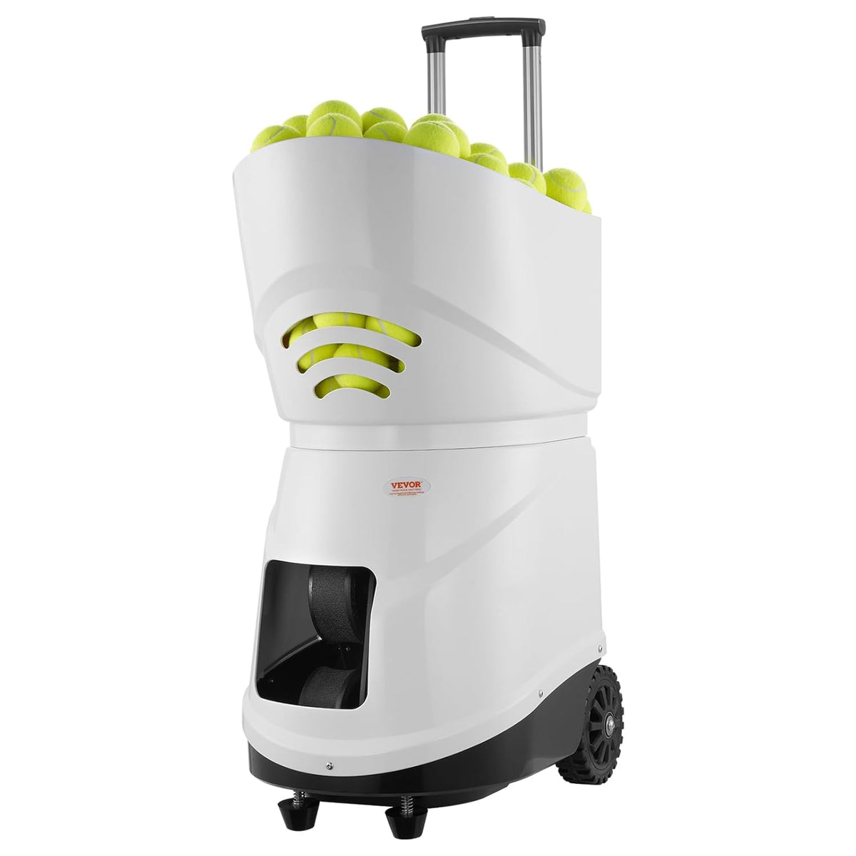 VEVOR Tennisballmaschine, tragbarer Tennisballwerfer, Übungswerfer für 150 Bälle, Tennistraining, 5 Motoren, Multimodus-Übungen, über 2 Std. Spielzeit, wiederaufladbarer Akku, Fernbedienung per App