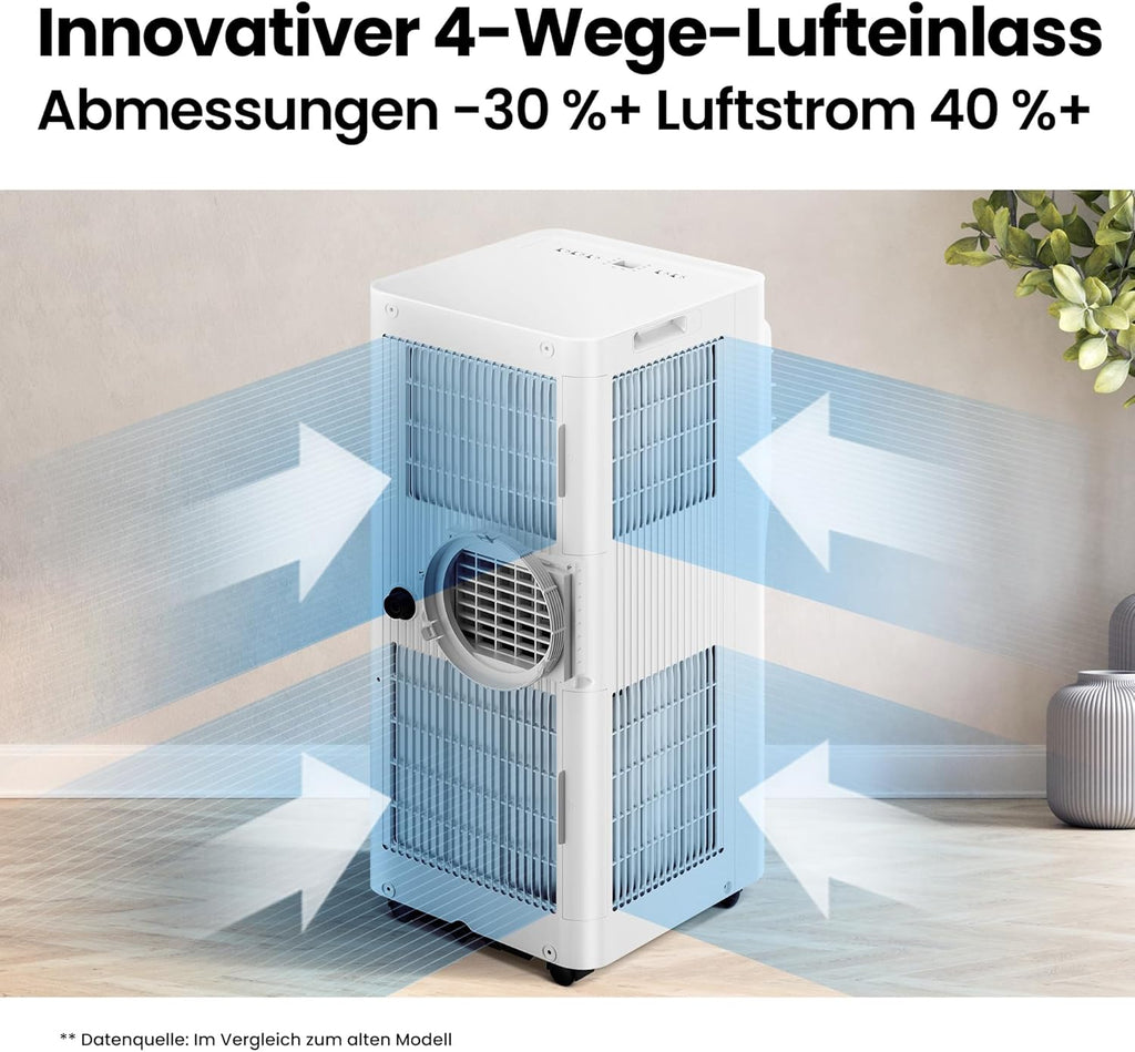 Mobiles Klimagerät Breezy Cool Pro 2.0,7000 BTU 2,0kW, Kühlen&Ventilieren&Entfeuchten,APP-Steuerung,Raumgröße bis 68m³(25ãŽ? .Mobile Klimaanlage mit Abluftschlauch,