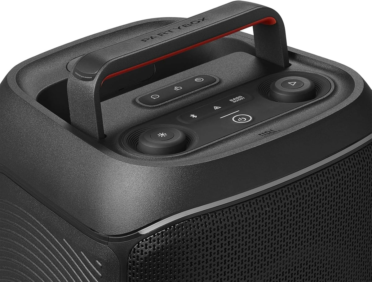 JBL Partybox Stage 120 in Schwarz â€?Tragbare Bluetooth-Lautsprecher-Box mit JBL Pro Sound, Lichtshow, KI-Sound-Boost und Teleskopgriff â€?12 h Laufzeit