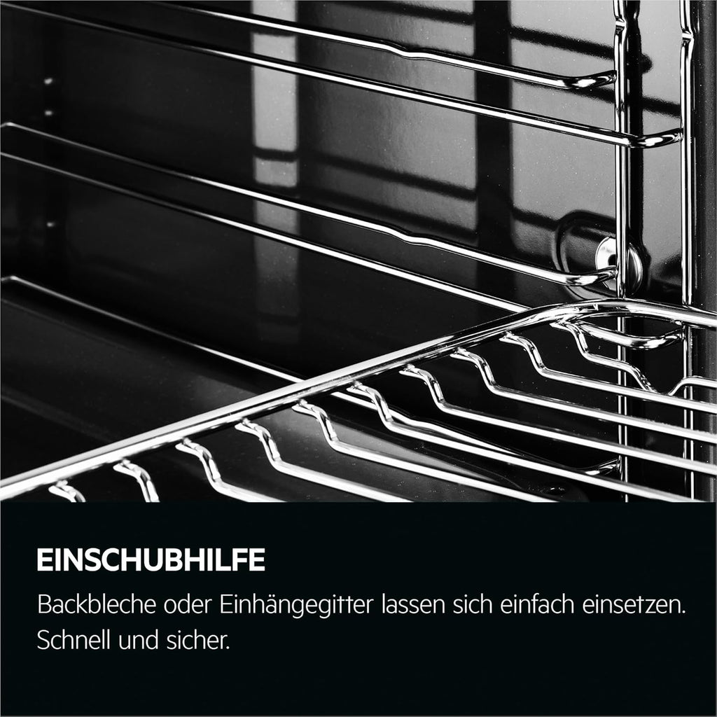 AEG Einbaubackofen â€?Serie 5 Ringheißluft: Gleichmäßige Garergebnisse auf 3 Ebenen â€?Pyrolyse Selbstreinigung â€?25 Automatikprogramme â€?LED-Touchdisplay â€?Schnellaufheizung â€?Schwarz â€?BPE53516AB