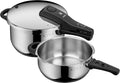 WMF Perfect One Pot Schnellkochtopf Induktion Set 2-teilig, Dampfkochtopf 4,5l, 3l, großes Kochsignal, 2 Kochstufen, abnehmbarer Deckelgriff, für alle Herdarten geeignet, Edelstahl