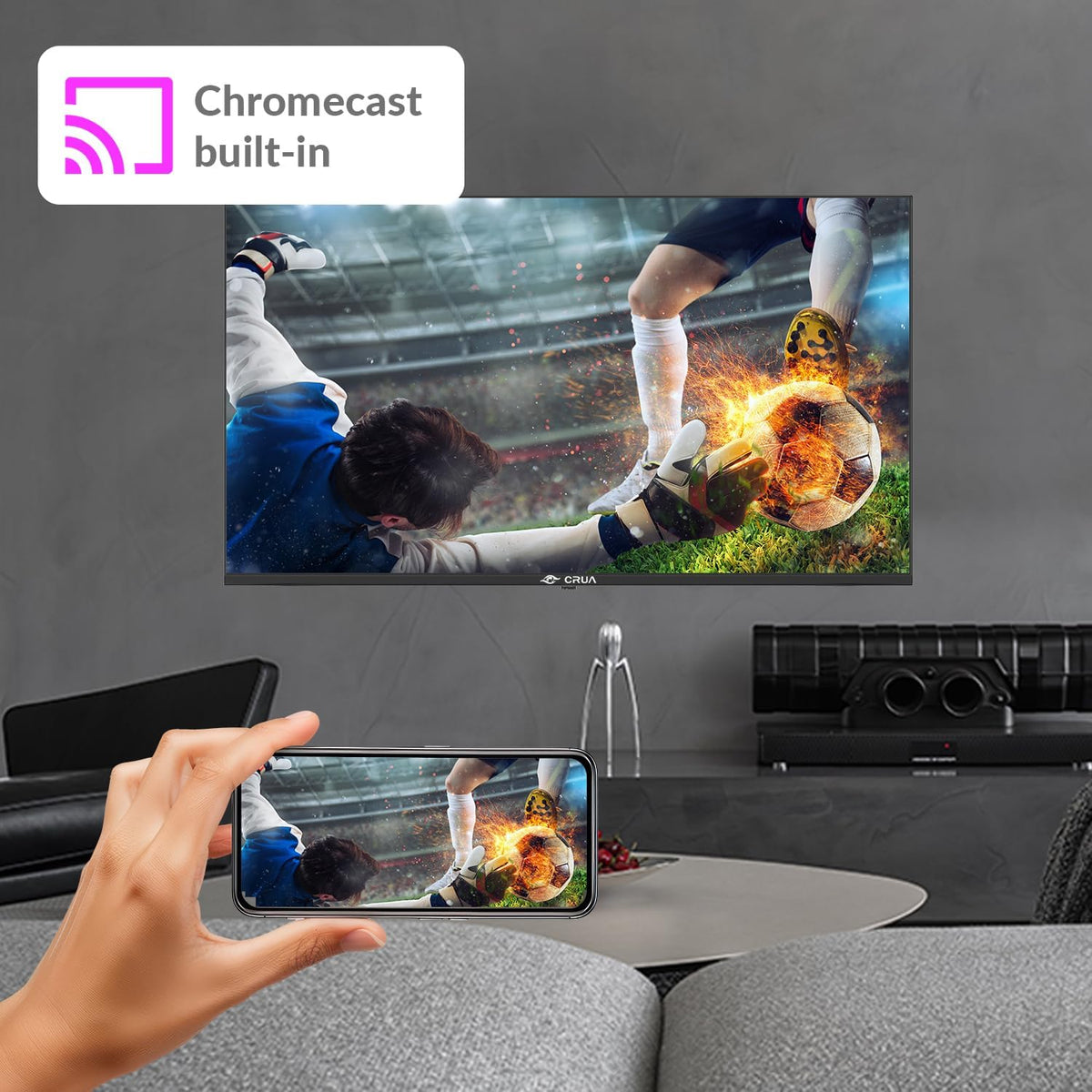 CRUA VIDAA Smart TV,101(40 Inch) TV,1920x1080P Full HD TV,LED TV with HDMI/USB/AV IN/Triple Tuner DVB-T2/T/C/S2/Compact and Smart for Your Home,Black Energy Class E
