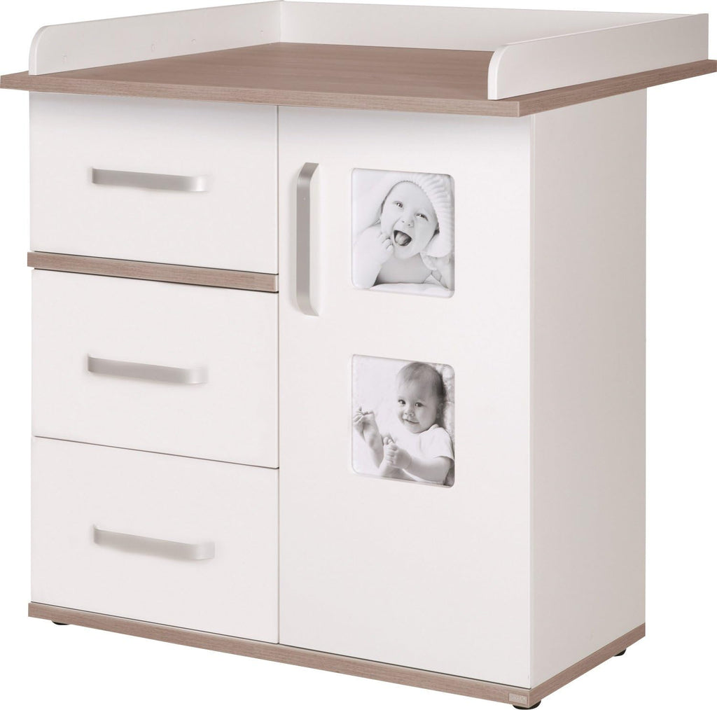 roba Kindermöbelset 'Pia', 3-teilig, inkl. Kinderbett 70x140cm, Wickelkommode, Kleiderschrank, weiß
