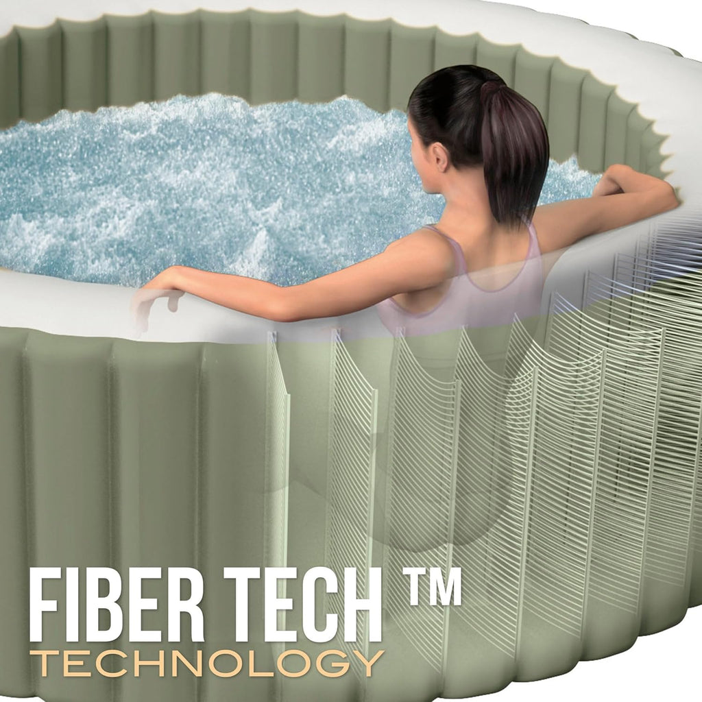 Intex 6-Personen Olivgrün Rund Bubble Spa Set 28428NP (Aufgeblasen 216 cm x 71 cm)