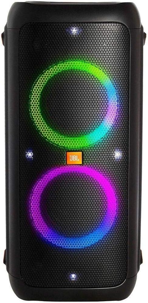 JBL PartyBox 710 - Schwarz â€?Trag - und rollbarer Bluetooth Party-Lautsprecher mit Lichteffekten â€?Spritzwassergeschützte, mobile Musikbox
