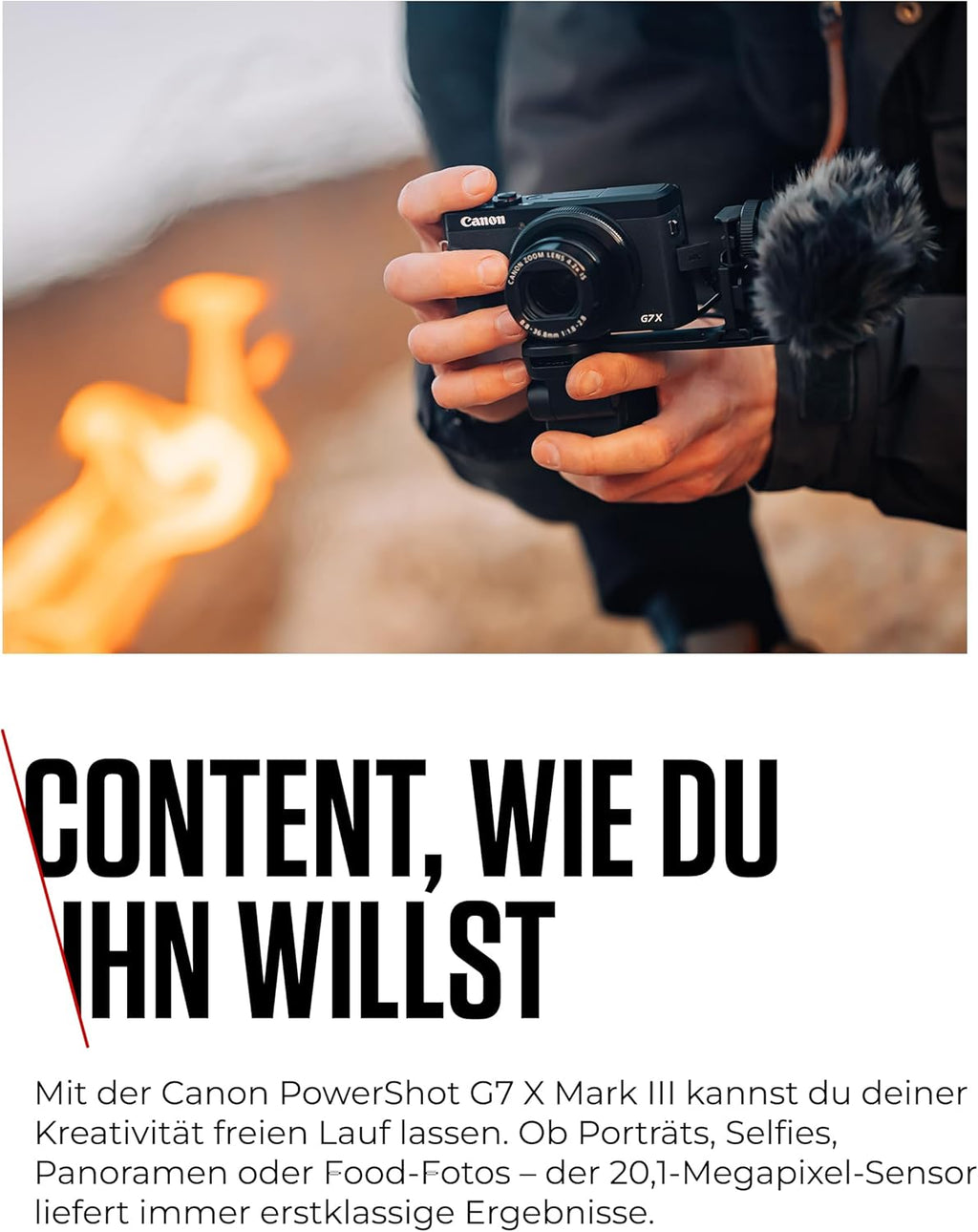Canon PowerShot G7 X Mark III (Schwarz) â€?Kompakte Digitalkamera mit 1-Zoll-Sensor & 4K-Video â€?Ideal bei wenig Licht & auf Reisen â€?Mit WLAN & Bluetooth - Geliebt Für Kreatives Unterwegs
