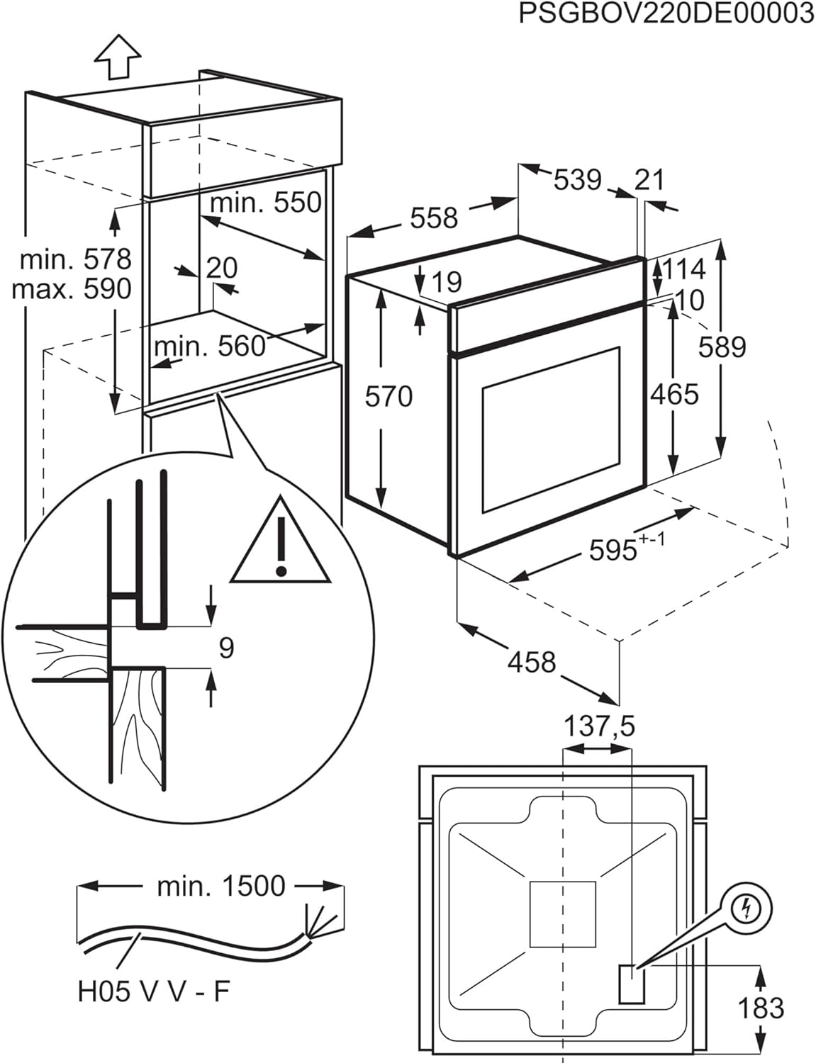 AEG Einbaubackofen â€?Serie 5 Ringheißluft: Gleichmäßige Garergebnisse auf 3 Ebenen â€?Pyrolyse Selbstreinigung â€?25 Automatikprogramme â€?LED-Touchdisplay â€?Schnellaufheizung â€?Schwarz â€?BPE53516AB