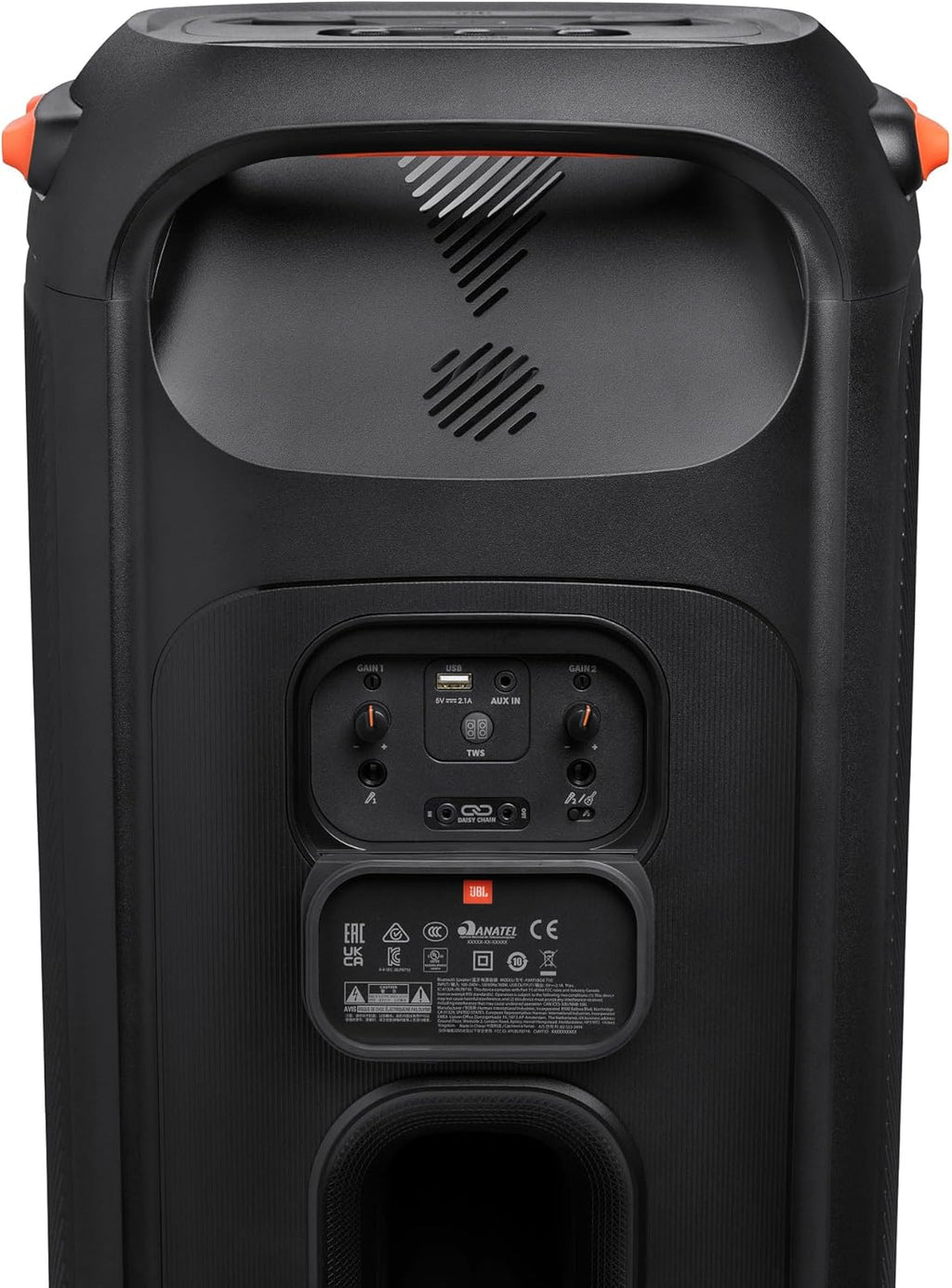 JBL PartyBox 710 - Schwarz â€?Trag - und rollbarer Bluetooth Party-Lautsprecher mit Lichteffekten â€?Spritzwassergeschützte, mobile Musikbox