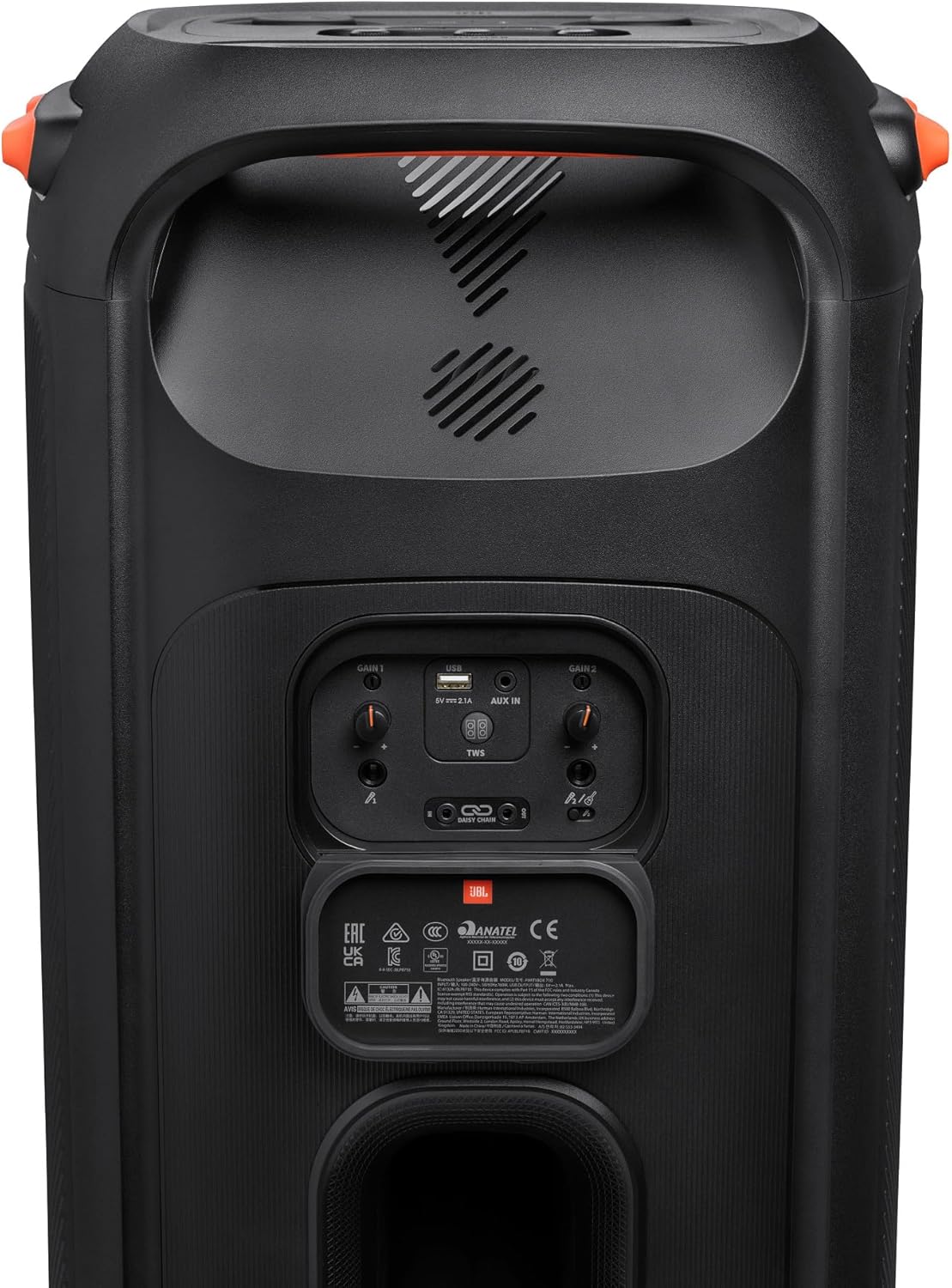 JBL PartyBox 710 - Schwarz â€?Trag - und rollbarer Bluetooth Party-Lautsprecher mit Lichteffekten â€?Spritzwassergeschützte, mobile Musikbox