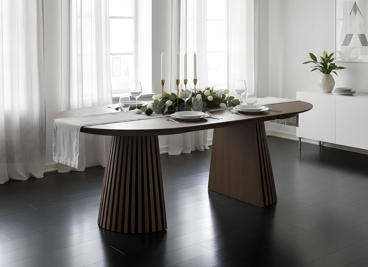 ebuy24 Tokyo Esstisch inkl. 2 Zusatzplatten ø120x120 bis 160 bis 200cm Smoked Eiche Furnier. â€?Esszimmertisch rund ausziehbar, ausziehbarer Tisch rund, Esstisch oval ausziehbar