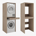 PLATAN ROOM Waschmaschine Trockner Schrank mit Ausziehbrett â€?Waschmaschinenschrank für Waschmaschine & Wäschetrockner â€?Überbauschrank 187 x 65 x 66 cm (Eiche Sonoma)