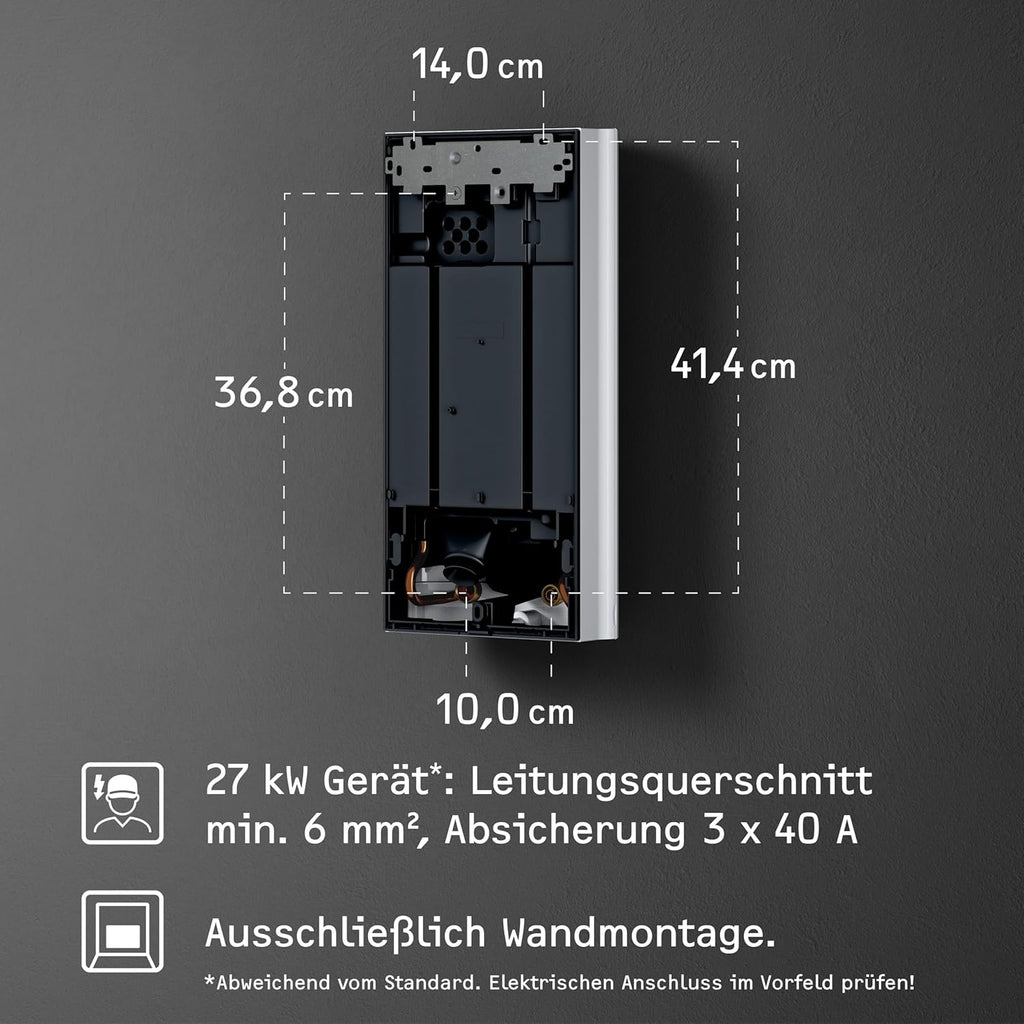 STIEBEL ELTRON Neueste Generation Elektronischer Durchlauferhitzer DHB 27 ST Trend, besonders energiesparend dank 3i-Technologie, gradgenaue Temperaturwahl, 204203