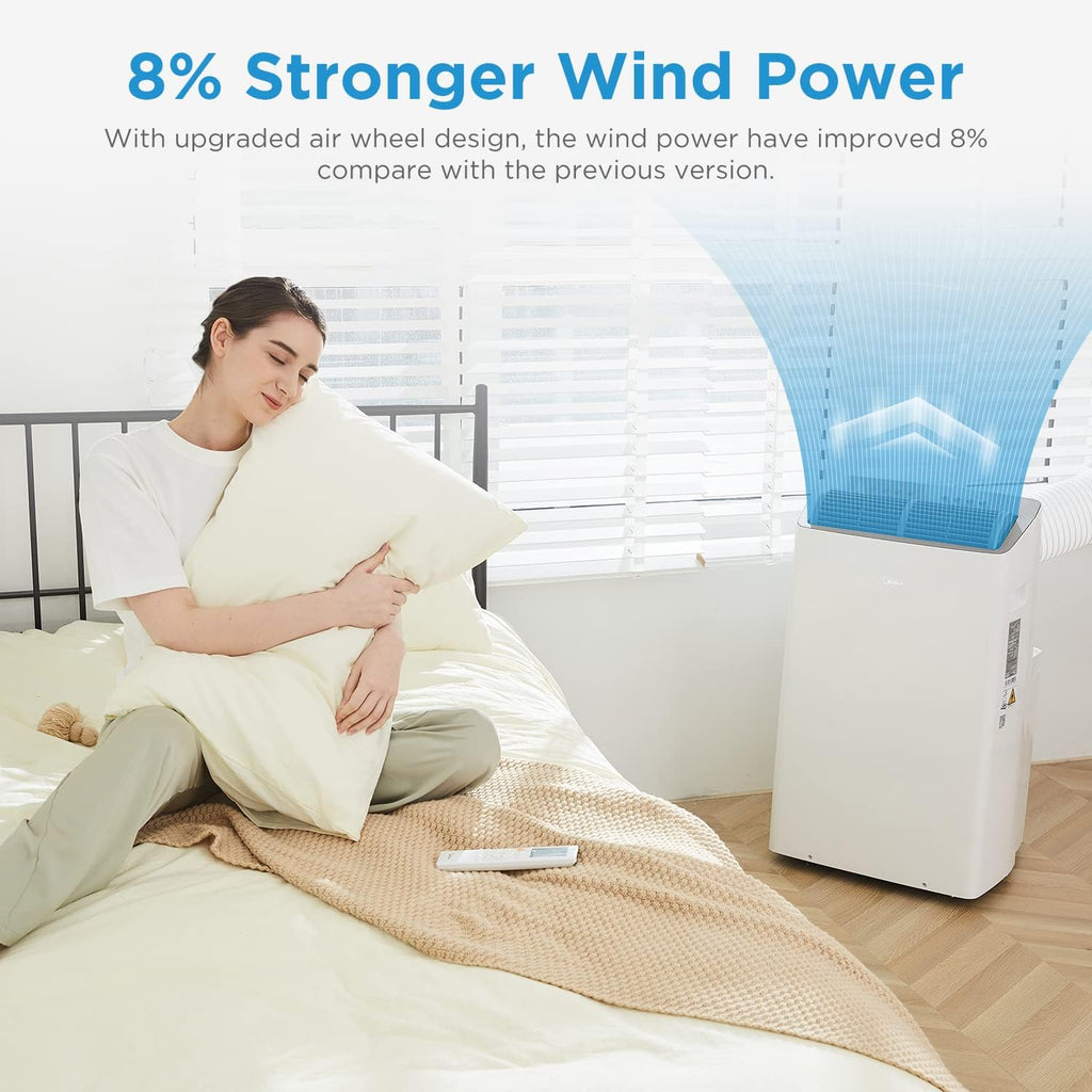 Midea Mobiles Klimagerät Silent Cool 26 Pro WF, 9000 BTU 2,6kW, Kühlen&Ventilieren&Entfeuchten, Raumgröße bis 88m³(33ãŽ?, APP-Steuerung/Alexa/Google Home/IFTTT, Mobile Klimaanlage mit Abluftschlauch