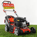HECHT 5-IN-1 Benzin Rasenmäher â€?leistungsstarker 4 Takt Eco Motor 4,4 kW (6,0 PS) â€?Seilzug Starter â€?mit 53 cm Schnittbreite â€?75 l Fangkorb â€?Radantrieb â€?patentierte Räder â€?EasyClean â€?Mulchmäher